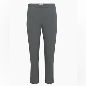 New Aritzia Babaton Crepe mid-rise trousers elastic waist Grey Long ConanPants